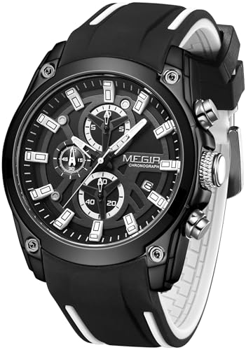 findtime Armbanduhr Herren Sportuhren Chronographen Herren Uhren Analog Quarz Militär Uhr Stoppuhr Großes Ziffernblatt Kalender Licht 3ATM Wasserdicht Business Casual Männer Uhr von findtime