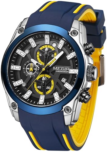 findtime Armbanduhr Herren Sportuhren Chronographen Herren Uhren Analog Quarz Militär Uhr Stoppuhr Großes Ziffernblatt Kalender Licht 3ATM Wasserdicht Business Casual Männer Uhr von findtime