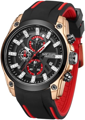 findtime Armbanduhr Herren Sportuhren Chronographen Herren Uhren Analog Quarz Militär Uhr Stoppuhr Großes Ziffernblatt Kalender Licht 3ATM Wasserdicht Business Casual Männer Uhr von findtime