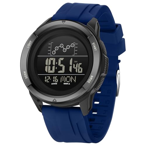 findtime Armbanduhr Herren Uhr Digitaluhr Sportuhren Herren Herrenarmbanduhren wasserdichte Uhren mit LED-Leuchtdisplay, 12-/24-Stunden-Format von findtime