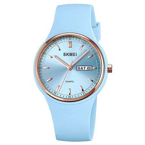 findtime Armbanduhren Damen Senioren Armbanduhr Teenager Mädchen Wasserdicht Damenuhr Großes Ziffernblatt mit Kalender, Blau von findtime