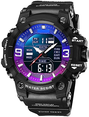 findtime Armbanduhren für Herren Sport Digital Uhren mit Wecker Kalender LED 12/24H Casual Herrenuhr Militär Uhr Männer Outdoor 50M wasserdichte Uhr mit Stoppuhr Jungen von findtime