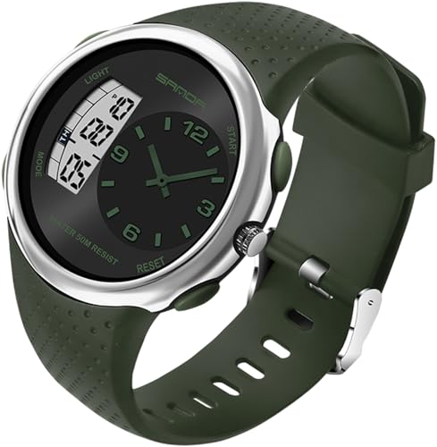 findtime Coole Armbanduhr für Herren Einzigartiges Design Uhren mit Doppelzeit Analog Digital Quarzuhr Wasserdicht Jungen Jugendliche von findtime