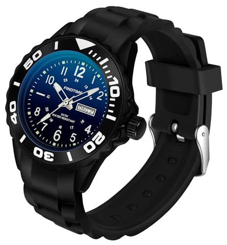 findtime Damen-Armbanduhr, Analog, wasserdicht, Sportuhr, Krankenschwester-Armbanduhr, für den Außenbereich, einfach, lässig, leuchtende Damen-Armbanduhr, mit Sekundenzeigerkalender, Schwarz von findtime