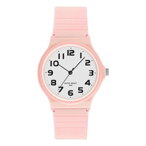 findtime Damen-Armbanduhr, wasserdicht, analog, Armband aus Kunstharz, wasserdicht, Sport, Rosa, Riemen von findtime