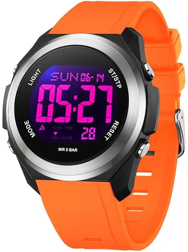 findtime Damenuhr Digital Gut Lesbar mit 7 Farbe LED Hintergrundbeleuchtung Wecker Stoppuhr für Jungen Mädchen Damen Sportlich Armbanduhr findtime Damenuhr Digital Gut Lesbar mit 7 Farbe LED Hintergrundbeleuchtung Wecker Stoppuhr für Jungen Mädchen Damen Sportlich Armbanduhr von findtime