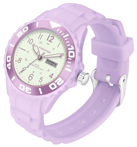 findtime Damenuhr Wasserdicht Krankenschwester Uhr Sport Analog Armbanduhren Klein Einfach Lässig Damenuhr Tag Datum Armbanduhr Silikon Uhr mit Sekundenzeiger, Violett, Damenuhr von findtime