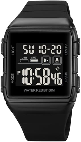 findtime Digitale Armbanduhr Herren, Sport Digitaluhr für Jungen Mädchen mit Dual Time/Countdown Timer/LED/Alarm/Stoppuhr/12/24H von findtime