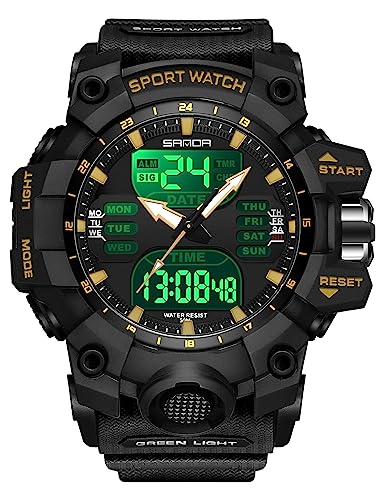 findtime Digitale Herren-Armbanduhr für Herren, Sport, taktische Uhr, Outdoor, Militär, großes Zifferblatt, 5 ATM wasserdicht, Stoppuhr, Countdown-Alarm, LED-Hintergrundbeleuchtung, stoßfeste Uhren von findtime