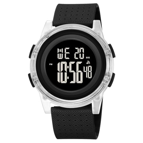 findtime Digitaluhr Damen Damenuhr Digital Armbanduhr Damen Sportuhr Damen wasserdichte Damenuhren Große Zahlenanzeige mit Weichem Gummiarmband und LED-Leuchtdisplay/Wecker/Stoppuhr von findtime