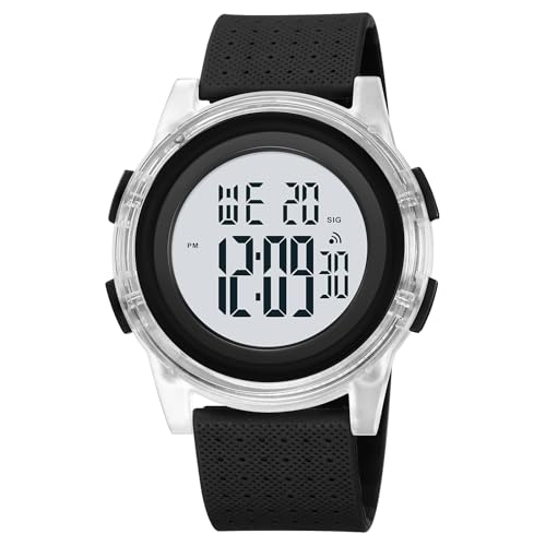 findtime Digitaluhr Damen Damenuhr Digital Armbanduhr Damen Sportuhr Damen wasserdichte Damenuhren Große Zahlenanzeige mit Weichem Gummiarmband und LED-Leuchtdisplay/Wecker/Stoppuhr von findtime