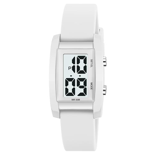 findtime Digitaluhr Damen Damenuhr Digital Armbanduhr Damen wasserdichte Uhren Damenarmbanduhren mit Weichem Gummiarmband und Großer Zahlenanzeige von findtime