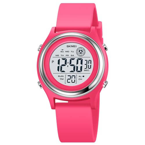 findtime Digitaluhr Damen Damenuhr Digital Armbanduhr Damen wasserdichte Uhren mit Weichem Gummiarmband und LED-Leuchtdisplay/Wecker/Stoppuhr/Countdown von findtime