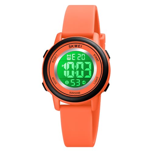 findtime Digitaluhr Damen Damenuhr Digital Armbanduhr Damen wasserdichte Uhren mit Weichem Gummiarmband und LED-Leuchtdisplay von findtime