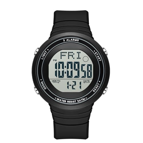 findtime Digitaluhr Damenuhr Digital Armbanduhr Damen Uhr Damenuhren Damenarmbanduhren Teenager Mädchen Wasserdicht im Täglichen Gebrauch mit Silikonarmband und Großer Zahlenanzeige von findtime