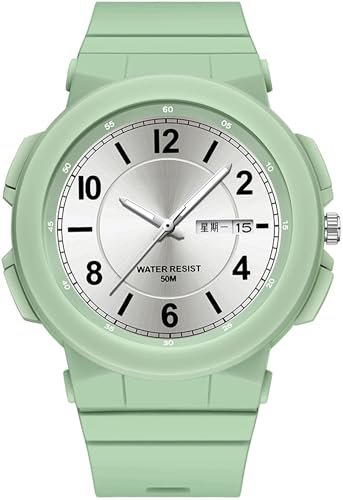 findtime Grün Damen Uhren Analog Quarz Armbanduhr mit Datum Tag Anzeig Minimalistisch Damenuhr Wasserdicht für Frauen Student Mädchen Junge von findtime