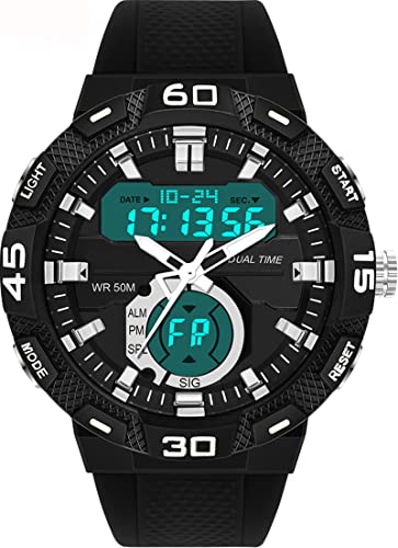 findtime Herren Digital Uhren, Spot Analog Digitaluhr für Männer Jungen 5ATM Wasserdicht Armbanduhr mit LED Beleuchtung 12/24H Wecker Stoppuhr von findtime