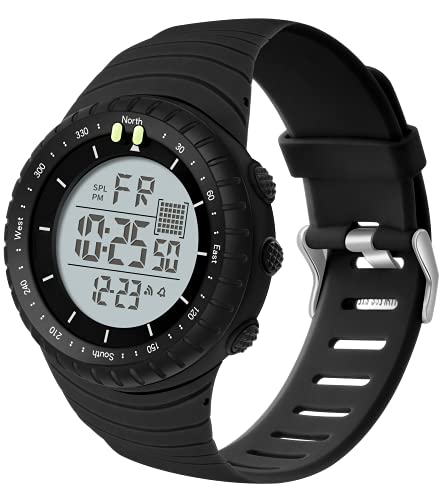 findtime Herren Militär Uhr Digital Sportuhr Stoppuhr Tactical Watch Große Gesicht 5 ATM Wasserdicht Wecker Kalender Armbanduhr Countdown Datum LED Uhren Männer Outdoor Laufuhr Schwarz Armee Grün von findtime