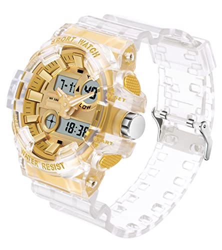 findtime Herrenuhr Digital Gold Militär Armbanduhr Taktisch Sportuhr Tactical Watch Military Outdoor 3 ATM Wasserdicht Große Elektronische Uhren Männer Jungen Wecker Stoppuhr Wecker Countdown von findtime