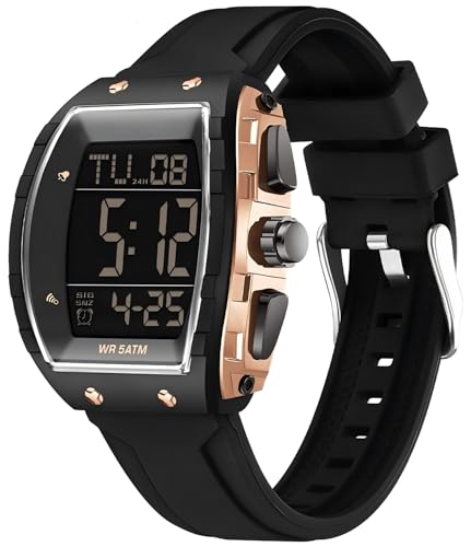 findtime Herrenuhr Tonneau Sportuhr Digital Armbanduhr Gold mit Doppelzeit Timer Stoppuhr 5ATM Wasserdicht Design Elektronische Uhren Freizeit Sport Armbanduhr Multifunktional findtime Herrenuhr Tonneau Sportuhr Digital Armbanduhr Gold mit Doppelzeit Timer Stoppuhr 5ATM Wasserdicht Design Elektronische Uhren Freizeit Sport Armbanduhr Multifunktional von findtime