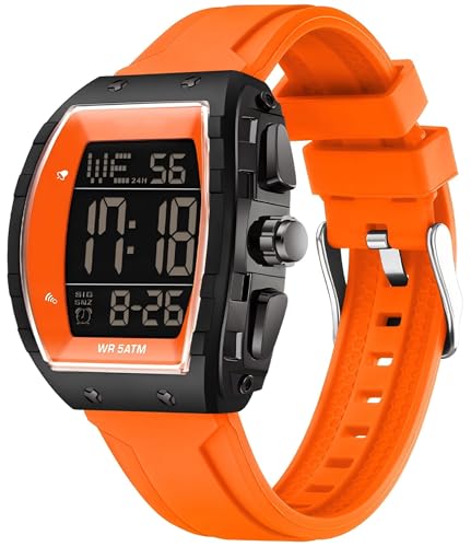 findtime Herrenuhr Tonneau Sportuhr Digital Armbanduhr Gold mit Doppelzeit Timer Stoppuhr 5ATM Wasserdicht Design Elektronische Uhren Freizeit Sport Armbanduhr Multifunktional findtime Herrenuhr Tonneau Sportuhr Digital Armbanduhr Gold mit Doppelzeit Timer Stoppuhr 5ATM Wasserdicht Design Elektronische Uhren Freizeit Sport Armbanduhr Multifunktional von findtime