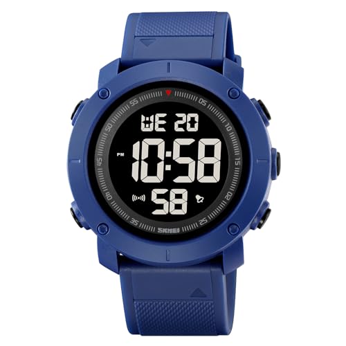 findtime Herrenuhr mit großem Zifferblatt Digital Uhr Sportuhren für Herren Uhren Armbanduhr Watches for Men Outdoor Digitaluhr mit Weichem Gummiarmband und LED-Leuchtdisplay von findtime