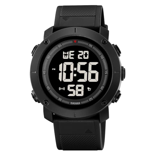 findtime Herrenuhr mit großem Zifferblatt Digital Uhr Sportuhren für Herren Uhren Armbanduhr Watches for Men Outdoor Digitaluhr mit Weichem Gummiarmband und LED-Leuchtdisplay von findtime