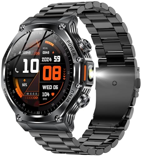 findtime Luxus Smartwatch Herren 1.8" HD Großes Touchscreen Telefonfunktion Schlaftracking Unterstützt Android iOS Fitness Mens Watches von findtime