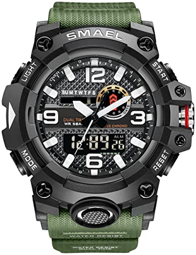 findtime Militär Herren Uhren Analog Digitaluhr Männer Sport Uhr Outdoor 5ATM Wasserdicht Große Armbanduhr Quarz Tactical Watch Wecker Datum LED Stoppuhr 12/24H von findtime