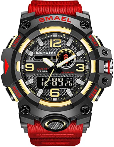 findtime Militär Herren Uhren Analog Digitaluhr Männer Sport Uhr Outdoor 5ATM Wasserdicht Große Armbanduhr Quarz Tactical Watch Wecker Datum LED Stoppuhr 12/24H von findtime