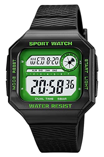 findtime Militär Herren Uhren Digital Uhr 5 ATM Wasserdicht Sportuhr Tactical Watch Outdoor Sportuhren Chronograph Countdown Armbanduhr Männer Wecker Stoppuhr Schwarz von findtime