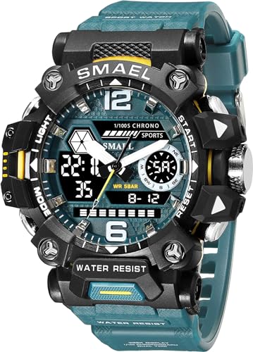 findtime Militär Sportuhr Herren Uhren Analog-Digital Große Armbanduhr Jungen Teenager 5ATM Wasserdicht Tactical Watch LED Männer Digitaluhr mit Stoppuhr Wecker Datum von findtime