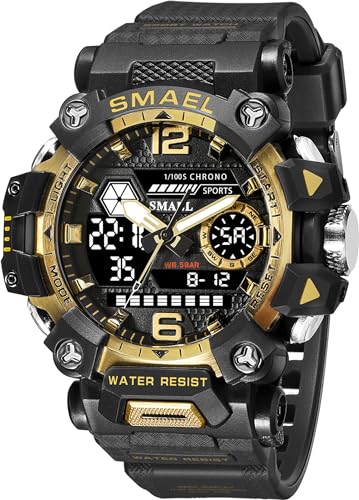 findtime Militär Sportuhr Herren Uhren Analog-Digital Große Armbanduhr Jungen Teenager 5ATM Wasserdicht Tactical Watch LED Männer Digitaluhr mit Stoppuhr Wecker Datum von findtime