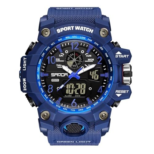 findtime Militär Uhr Herren Armbanduhr Digital Sport Blau Grün Schwarz Herrenuhr Digitaluhr Chronograph Herren 5 ATM Wasserdicht Military Watch Tactical Outdoor Stoppuhr Wecker Sportuhr Männer Jungen von findtime