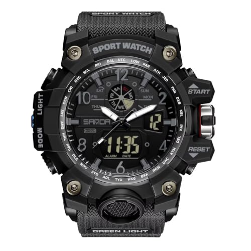 findtime Militär Uhr Herren Armbanduhr Digital Sport Blau Grün Schwarz Herrenuhr Digitaluhr Chronograph Herren 5 ATM Wasserdicht Military Watch Tactical Outdoor Stoppuhr Wecker Sportuhr Männer Jungen von findtime