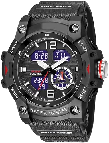 findtime Militär Uhr Herren Armbanduhr Digital und Analog wasserdichte Herrenuhr Sportlich LED Digitaluhr Kalender Wecker Stoppuhr mit Armband Taktische Uhren Männer Outdoor von findtime