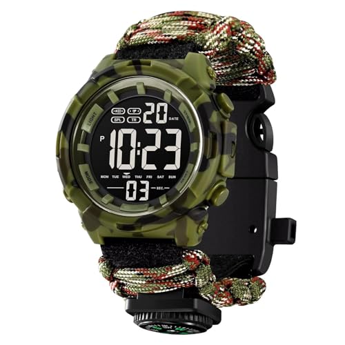 Findtime Militär Uhr Herren Tactical Watch Digital Armbanduhr Outdoor Wasserdicht Stoppuhr Sport Chronograph Groß Uhren Männer Jungen Sportuhr von findtime