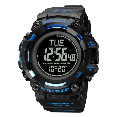 findtime Militär Uhren Herren Armbanduhr Herrenuhr Digital Uhr Tactical Watches for Men Sportuhren für Herren Outdoor Digitaluhr für Jungen mit Kompass von findtime