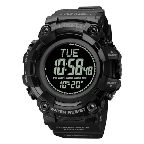 findtime Militär Uhren Herren Armbanduhr Herrenuhr Digital Uhr Tactical Watches for Men Sportuhren für Herren Outdoor Digitaluhr für Jungen mit Kompass von findtime