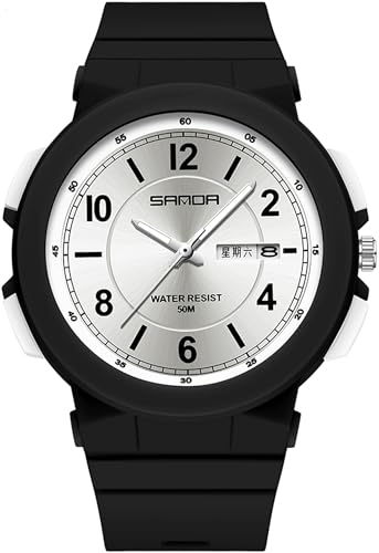 findtime Schwarz Damen Uhren Analog Quarz Armbanduhr mit Datum Tag Anzeig Minimalistisch Damenuhr Wasserdicht für Frauen Student Mädchen Junge von findtime