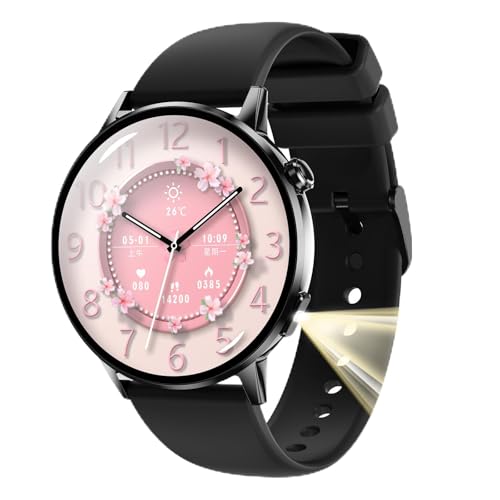 findtime Smartwatch Damen mit Telefonfunktion IP68 Wasserdicht 1.32" AMOLED Display Fitnessuhr für iOS Android Sportmodi Fitness Tracker Herzfrequenz Gesundheitsuhr Schlaf Monitor Schrittzähler von findtime