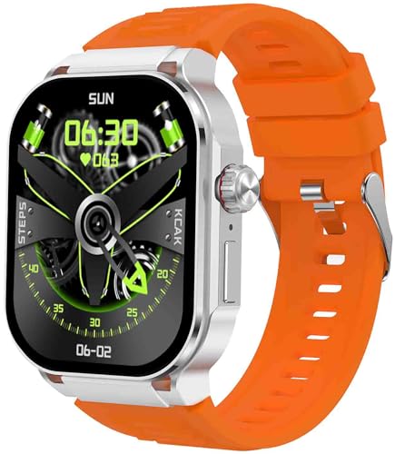 Smartwatch Herren Damen, 2.1”AMOLED Fitnessuhr mit Telefonfunktion Stress Schrittzähler Information Erinnerung Uhr für iOS Android von findtime
