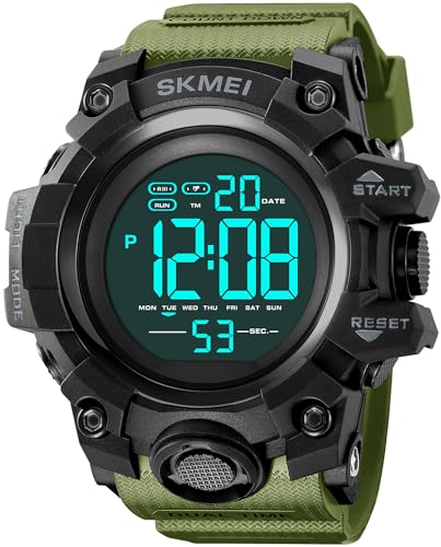 findtime Sport Digital Uhren Herren Militär Uhr Großes Display 5ATM wasserdichte Herrenuhr mit Stoppuhr Wecker Coutdown LED Armbanduhr Herren 12/24H Outdoor Uhren für Männer von findtime