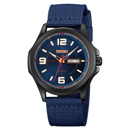 findtime Uhr Herren Sportuhren für Herren Mens Watches Outdoor Herrenuhren Armbanduhren Herren 30M Wasserdicht Analog Männer Uhren mit 255mm Nylon Armband von findtime