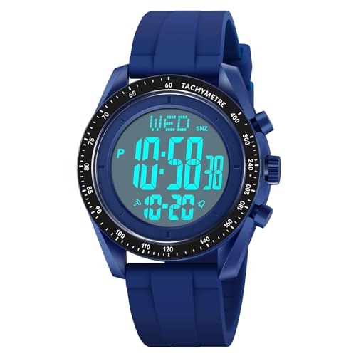 findtime Uhren Herren Armbanduhr Herrenuhr Digital Uhr Sportuhren für Herren Watches for Men Outdoor Digitaluhr mit Weichem Gummiarmband und LED-Leuchtdisplay von findtime