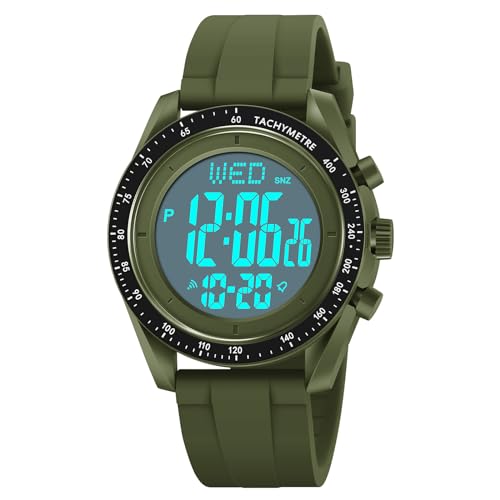 findtime Uhren Herren Armbanduhr Herrenuhr Digital Uhr Sportuhren für Herren Watches for Men Outdoor Digitaluhr mit Weichem Gummiarmband und LED-Leuchtdisplay von findtime