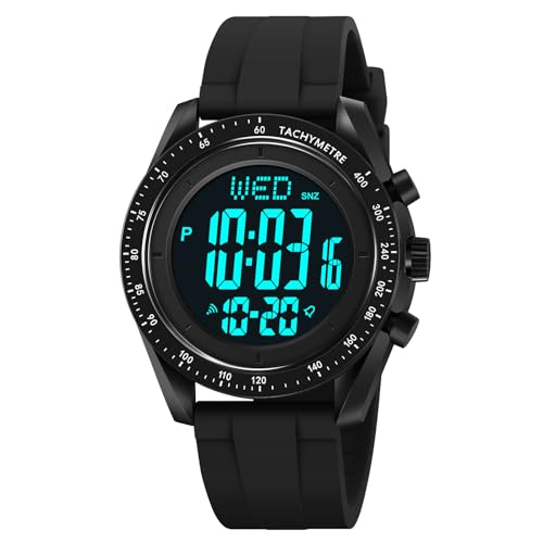 findtime Uhren Herren Armbanduhr Herrenuhr Digital Uhr Sportuhren für Herren Watches for Men Outdoor Digitaluhr mit Weichem Gummiarmband und LED-Leuchtdisplay von findtime