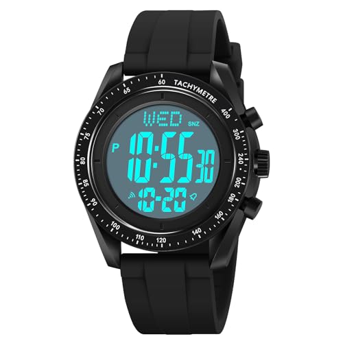 findtime Uhren Herren Armbanduhr Herrenuhr Digital Uhr Sportuhren für Herren Watches for Men Outdoor Digitaluhr mit Weichem Gummiarmband und LED-Leuchtdisplay von findtime