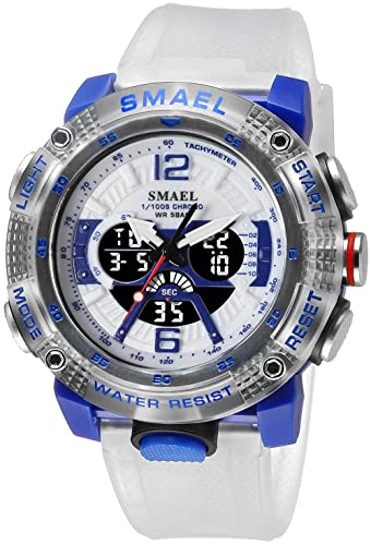 findtime Uhren Herren Sport Militär Digitaluhr Armbanduhren LED Outdoor Sportuhr 5ATM Wasserdicht Tactical Watch Wecker Kalender Stoppuhr Datum Analog Digital Uhr Männer Jungen Groß Transparent von findtime