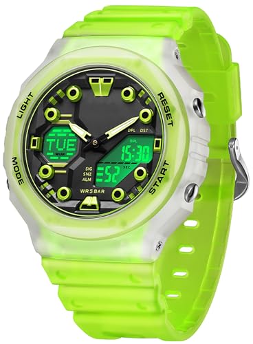 findtime Uhren für Herren Damen Teenager Studenten, Bunte Sport Analog Digital Armbanduhr Wasserdicht mit Weltzeit Alarm Countdown Stoppuhr Robuste Outdoor von findtime